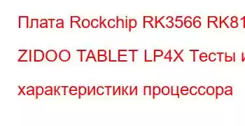 Плата Rockchip RK3566 RK817 ZIDOO TABLET LP4X Тесты и характеристики процессора